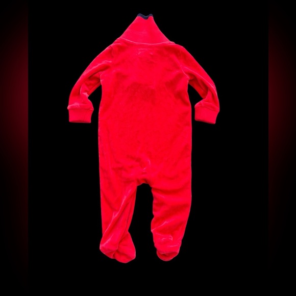 Ralph Lauren Baby Red Velour Romper footies High Neck 6 Months 3 Christmas LN - Picture 3 of 7